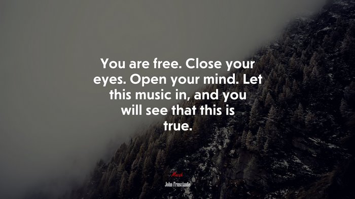 You are free. Close your eyes. Open your mind. Let this music in, and you will see that this is true. | John Frusciante quote