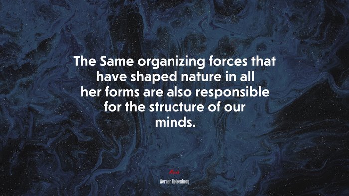 The Same organizing forces that have shaped nature in all her forms are also responsible for the structure of our minds. | Werner Heisenberg quote