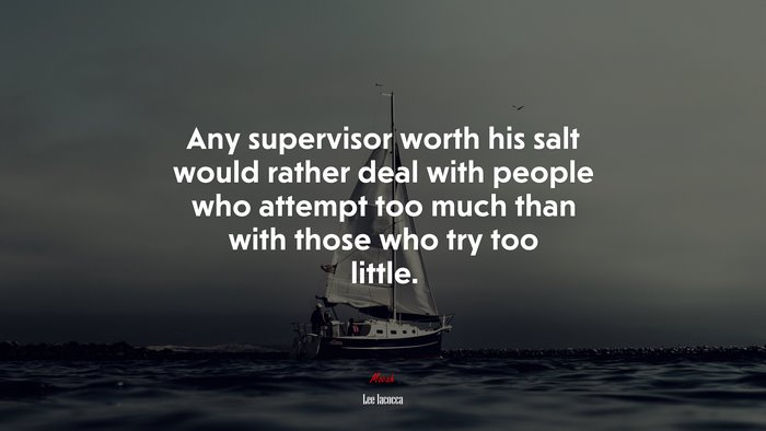 Any supervisor worth his salt would rather deal with people who attempt too much than with those who try too little. | Lee Iacocca quote