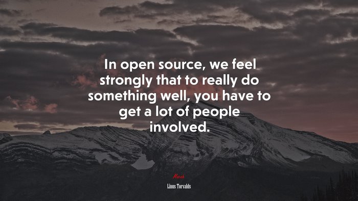 In open source, we feel strongly that to really do something well, you have to get a lot of people involved. | Linus Torvalds quote