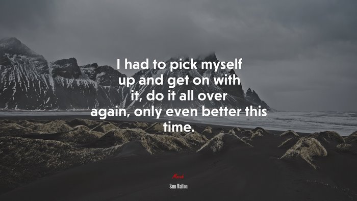 I had to pick myself up and get on with it, do it all over again, only even better this time. | Sam Walton quote