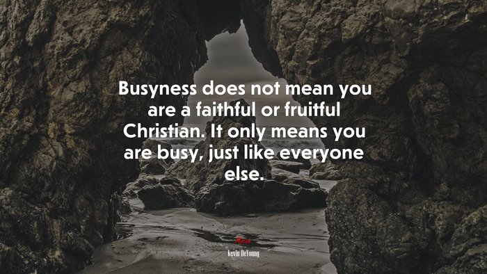 Busyness does not mean you are a faithful or fruitful Christian. It only means you are busy, just like everyone else. | Kevin DeYoung quote