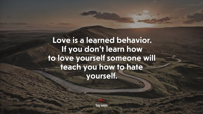 Love is a learned behavior. If you don’t learn how to love yourself someone will teach you how to hate yourself. | Tony Gaskins quote