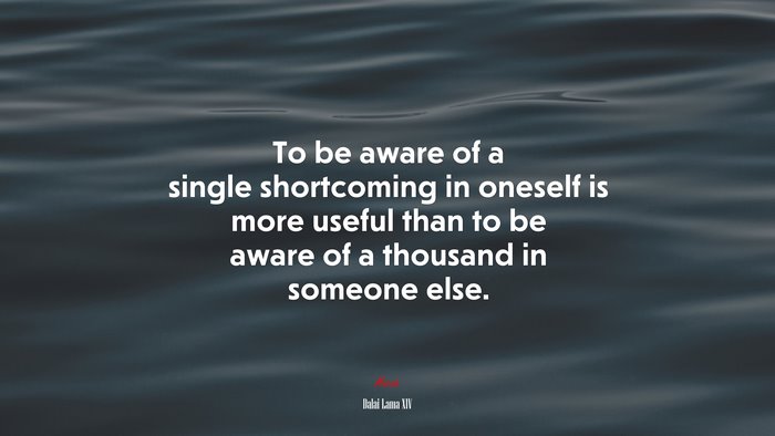 To be aware of a single shortcoming in oneself is more useful than to be aware of a thousand in someone else. | Dalai Lama XIV quote