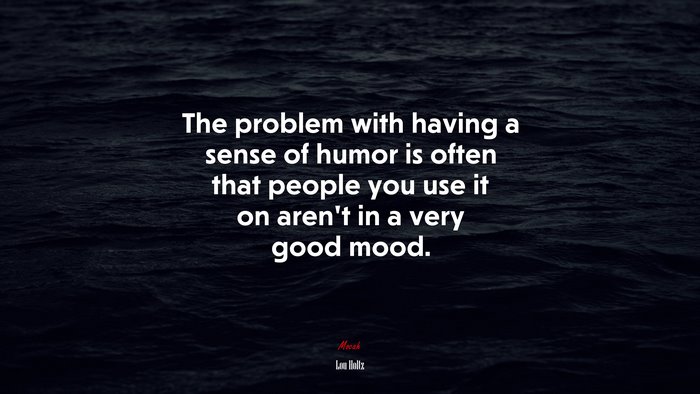 The problem with having a sense of humor is often that people you use it on aren’t in a very good mood. | Lou Holtz quote