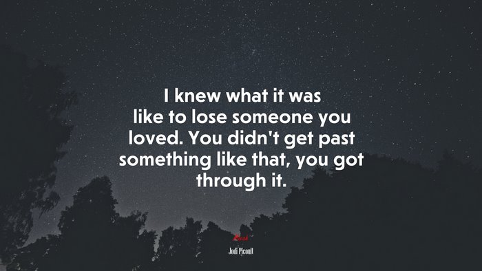I knew what it was like to lose someone you loved. You didn’t get past something like that, you got through it. | Jodi Picoult quote