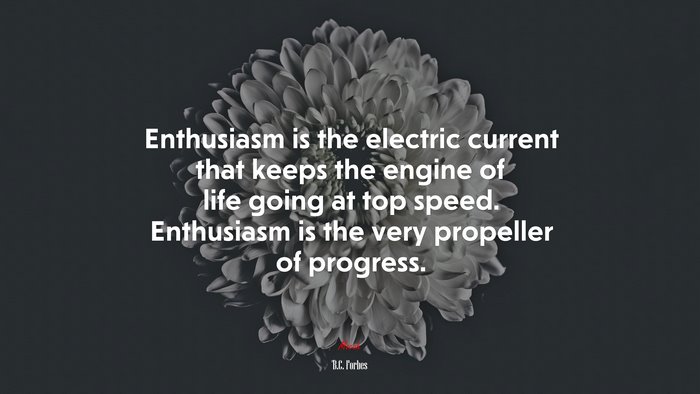Enthusiasm is the electric current that keeps the engine of life going at top speed. Enthusiasm is the very propeller of progress. | B.C. Forbes quote
