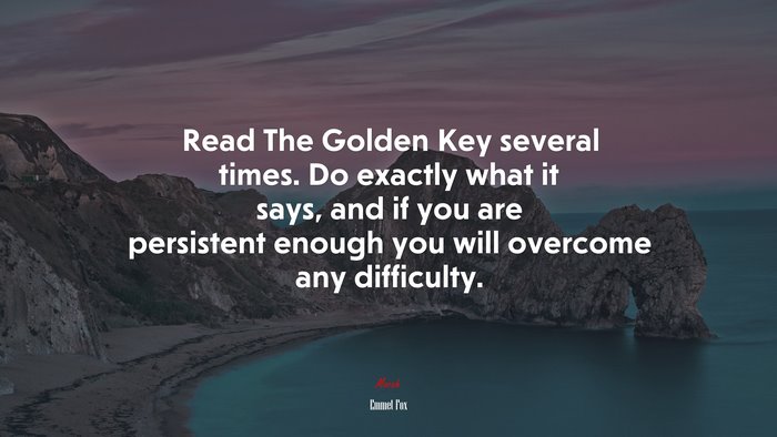 Read The Golden Key several times. Do exactly what it says, and if you are persistent enough you will overcome any difficulty. | Emmet Fox quote