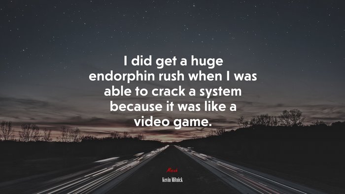 I did get a huge endorphin rush when I was able to crack a system because it was like a video game. | Kevin Mitnick quote