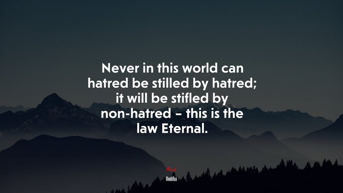 Never in this world can hatred be stilled by hatred; it will be stifled by non-hatred – this is the law Eternal. | Buddha quote