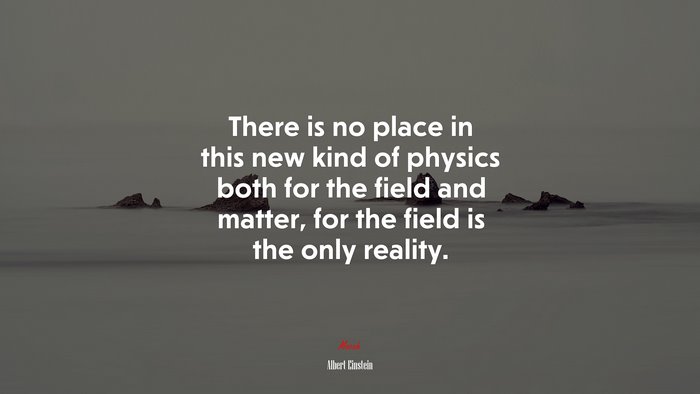There is no place in this new kind of physics both for the field and matter, for the field is the only reality. | Albert Einstein quote