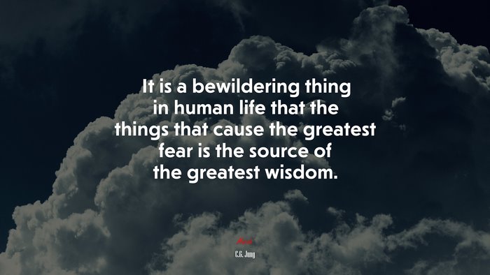 It is a bewildering thing in human life that the things that cause the greatest fear is the source of the greatest wisdom. | C.G. Jung quote