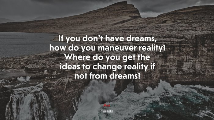 If you don’t have dreams, how do you maneuver reality? Where do you get the ideas to change reality if not from dreams? | Yann Martel quote