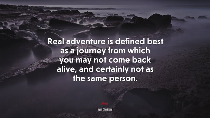 Real adventure is defined best as a journey from which you may not come back alive, and certainly not as the same person. | Yvon Chouinard quote