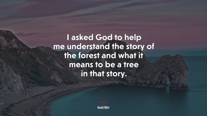 I asked God to help me understand the story of the forest and what it means to be a tree in that story. | Donald Miller quote