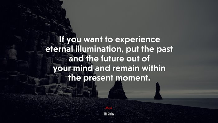 If you want to experience eternal illumination, put the past and the future out of your mind and remain within the present moment. | Elif Shafak quote