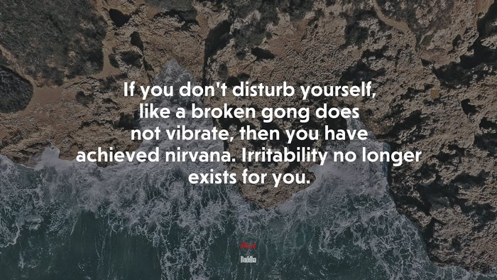 If you don’t disturb yourself, like a broken gong does not vibrate, then you have achieved nirvana. Irritability no longer exists for you. | Buddha quote