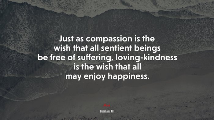 Just as compassion is the wish that all sentient beings be free of suffering, loving-kindness is the wish that all may enjoy happiness. | Dalai Lama XIV quote