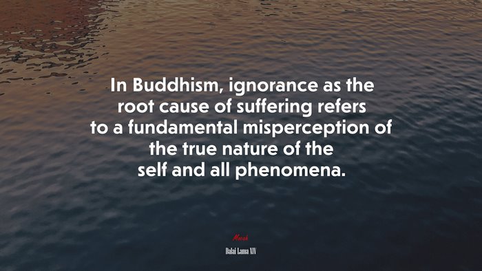 In Buddhism, ignorance as the root cause of suffering refers to a fundamental misperception of the true nature of the self and all phenomena. | Dalai Lama XIV quote