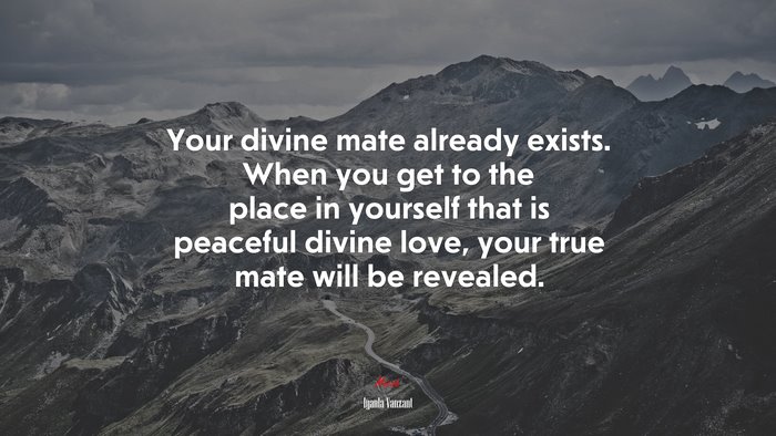 Your divine mate already exists. When you get to the place in yourself that is peaceful divine love, your true mate will be revealed. | Iyanla Vanzant quote