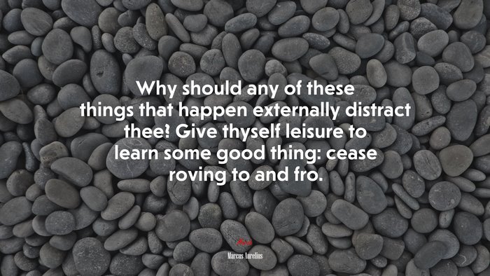 Why should any of these things that happen externally distract thee? Give thyself leisure to learn some good thing: cease roving to and fro. | Marcus Aurelius quote
