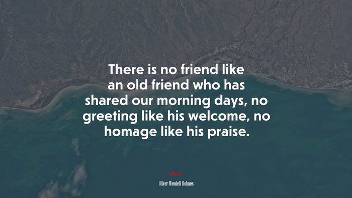 There is no friend like an old friend who has shared our morning days, no greeting like his welcome, no homage like his praise. | Oliver Wendell Holmes quote