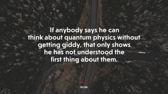 If anybody says he can think about quantum physics without getting giddy, that only shows he has not understood the first thing about them. | Niels Bohr quote