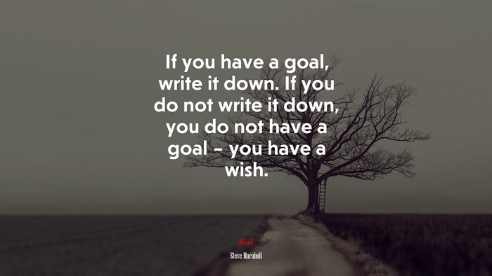 If you have a goal, write it down. If you do not write it down, you do not have a goal – you have a wish. | Steve Maraboli quote