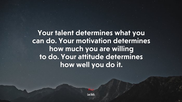 Your talent determines what you can do. Your motivation determines how much you are willing to do. Your attitude determines how well you do it. | Lou Holtz quote