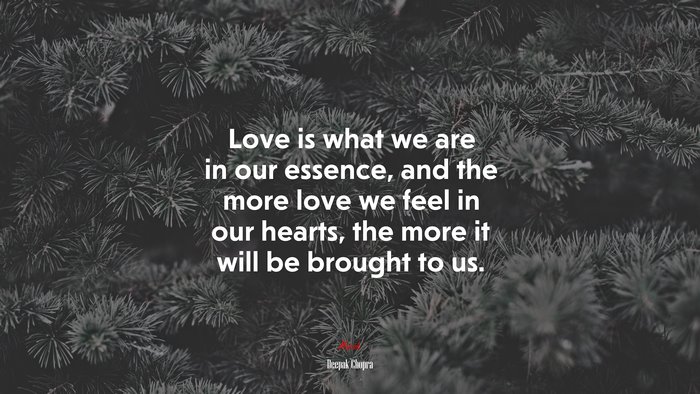 Love is what we are in our essence, and the more love we feel in our hearts, the more it will be brought to us. | Deepak Chopra quote