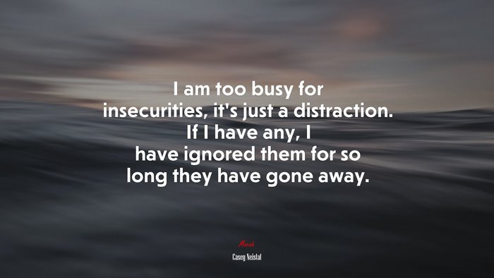 I am too busy for insecurities, it’s just a distraction. If I have any, I have ignored them for so long they have gone away. | Casey Neistat quote