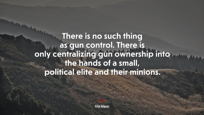 There is no such thing as gun control. There is only centralizing gun ownership into the hands of a small, political elite and their minions. | Stefan Molyneux quote