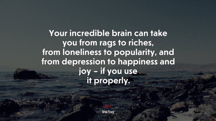 Your incredible brain can take you from rags to riches, from loneliness to popularity, and from depression to happiness and joy – if you use it properly. | Brian Tracy quote