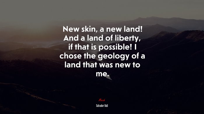 New skin, a new land! And a land of liberty, if that is possible! I chose the geology of a land that was new to me. | Salvador Dalí quote