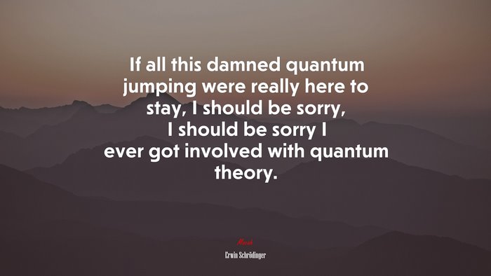 If all this damned quantum jumping were really here to stay, I should be sorry, I should be sorry I ever got involved with quantum theory. | Erwin Schrödinger quote