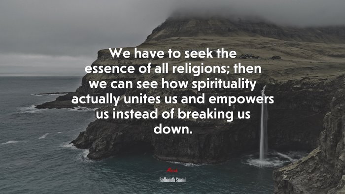 We have to seek the essence of all religions; then we can see how spirituality actually unites us and empowers us instead of breaking us down. | Radhanath Swami quote