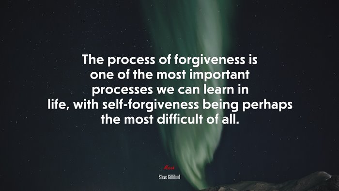 The process of forgiveness is one of the most important processes we can learn in life, with self-forgiveness being perhaps the most difficult of all. | Steve Gilliland quote