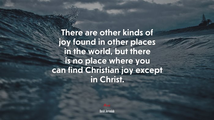 There are other kinds of joy found in other places in the world, but there is no place where you can find Christian joy except in Christ. | David Jeremiah quote