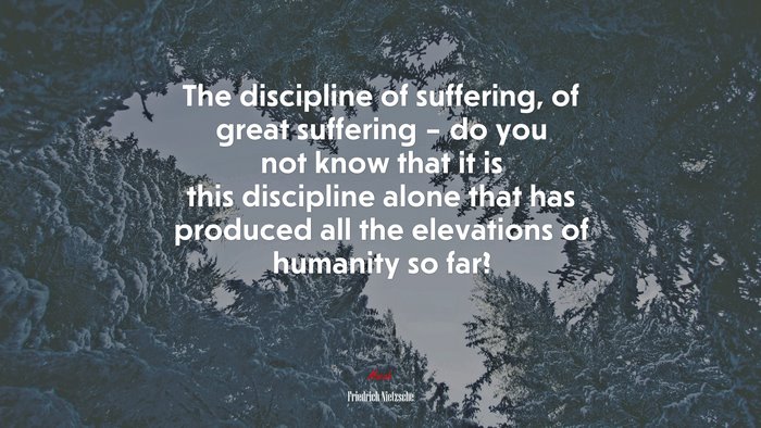 The discipline of suffering, of great suffering – do you not know that it is this discipline alone that has produced all the elevations of humanity so far? | Friedrich Nietzsche quote
