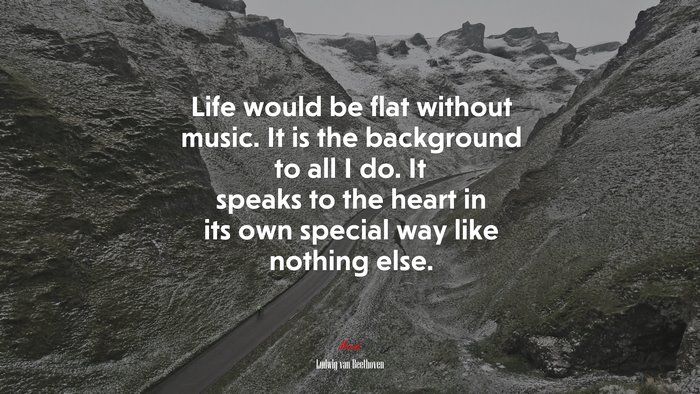 Life would be flat without music. It is the background to all I do. It speaks to the heart in its own special way like nothing else. | Ludwig van Beethoven quote