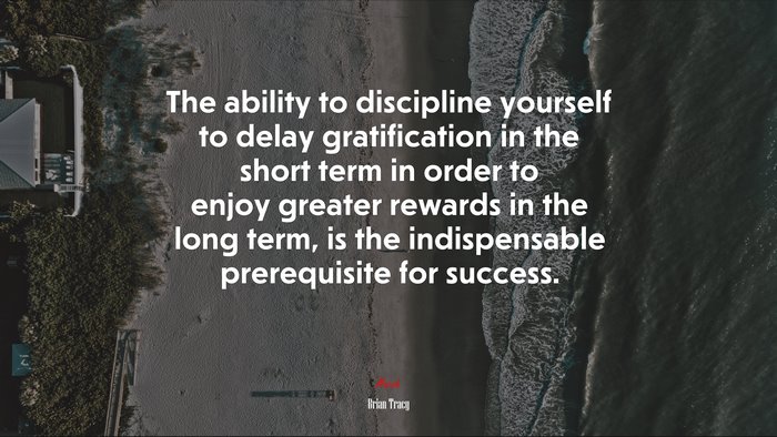 The ability to discipline yourself to delay gratification in the short term in order to enjoy greater rewards in the long term, is the indispensable prerequisite for success. | Brian Tracy quote