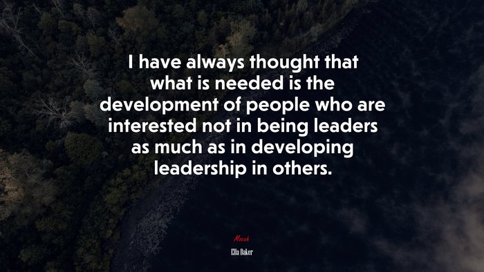 I have always thought that what is needed is the development of people who are interested not in being leaders as much as in developing leadership in others. | Ella Baker quote