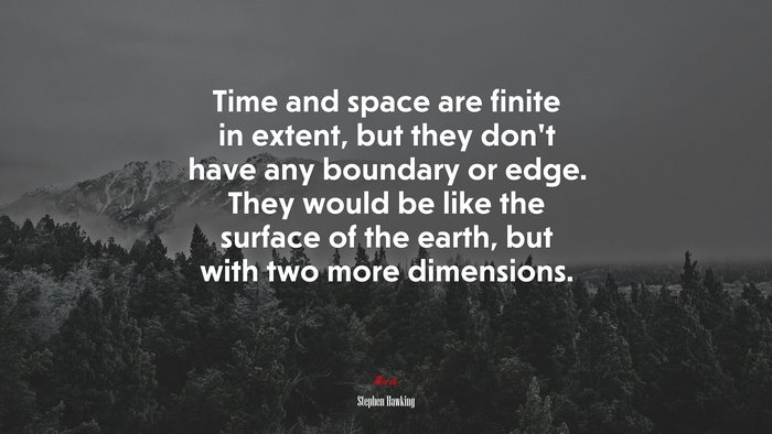 Time and space are finite in extent, but they don’t have any boundary or edge. They would be like the surface of the earth, but with two more dimensions. | Stephen Hawking quote