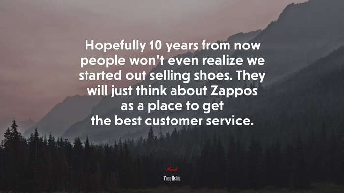 Hopefully 10 years from now people won’t even realize we started out selling shoes. They will just think about Zappos as a place to get the best customer service. | Tony Hsieh quote