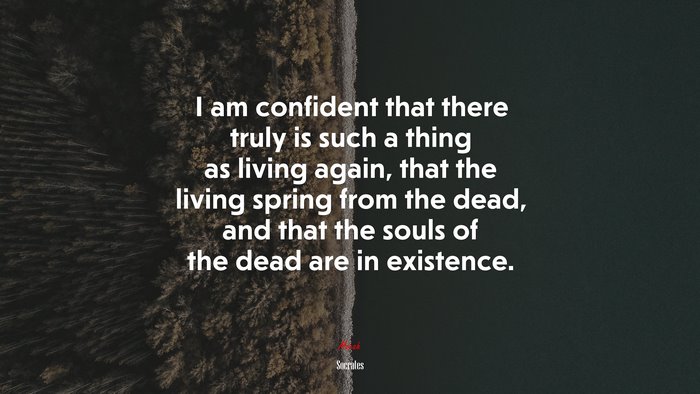 I am confident that there truly is such a thing as living again, that the living spring from the dead, and that the souls of the dead are in existence. | Socrates quote