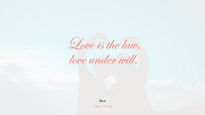 beautiful love quote with, Aleister Crowley quote