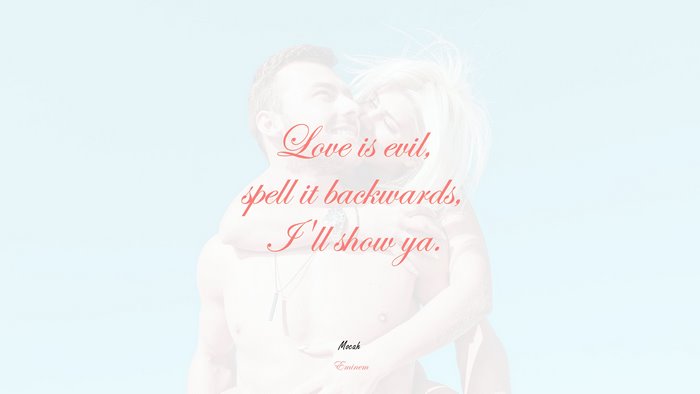 beautiful love quote with, Eminem quote