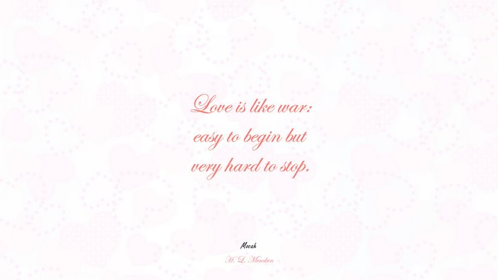 romantic love with quote, H. L. Mencken quote