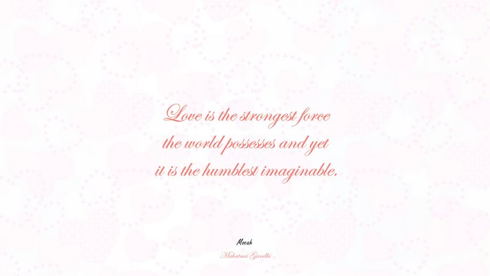 download free love with quote, Mahatma Gandhi quote