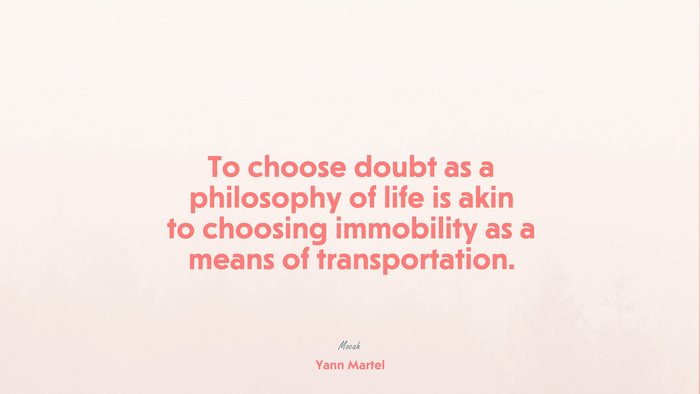 free on life quote, Yann Martel quote